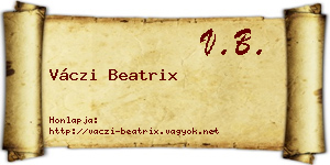 Váczi Beatrix névjegykártya